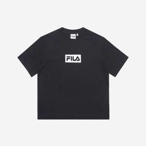Fila Crop S/S Women's T-Shirts - Black,NZ 708-35076